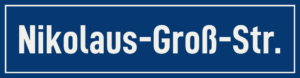 Straßenschild Nikolaus-Groß-Straße
