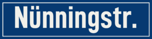 Straßenschild Nünningstraße