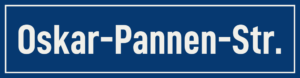 Straßenschild Oskar-Pannen-Straße