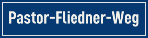 Straßenschild Pastor-Fliedner-Weg