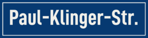 Straßenschild Paul-Klinger-Straße