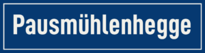 Straßenschild Pausmühlenhegge