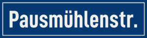 Straßenschild Pausmühlenstraße