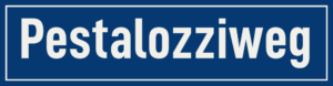 Straßenschild Pestalozziweg