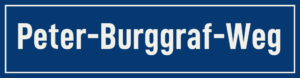 Straßenschild Peter-Burggraf-Weg