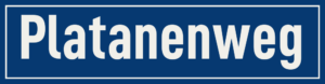 Straßenschild Platanenweg