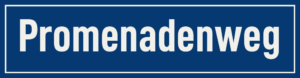 Straßenschild Promenadenweg