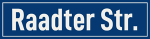 Straßenschild Raadter Straße