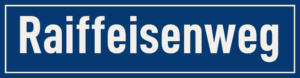 Straßenschild Raiffeisenweg