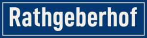 Straßenschild Rathgeberhof