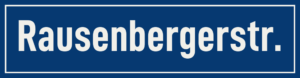 Straßenschild Rausenbergerstraße