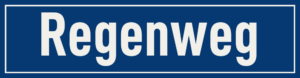 Straßenschild Regenweg