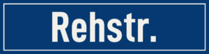 Straßenschild Rehstraße