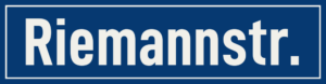 Straßenschild Riemannstraße