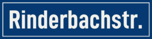 Straßenschild Rinderbachstraße