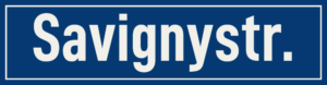 Straßenschild Savignystraße