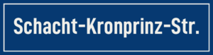 Straßenschild Schacht-Kronprinz-Straße