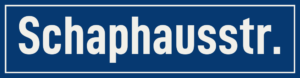 Straßenschild Schaphausstraße