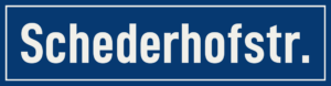 Straßenschild Schederhofstraße