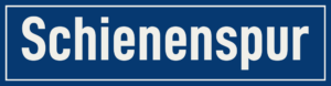 Straßenschild Schienenspur
