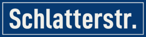 Straßenschild Schlatterstraße