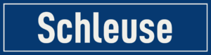 Straßenschild Schleuse