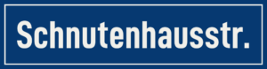 Straßenschild Schnutenhausstraße