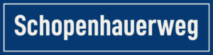 Straßenschild Schopenhauerweg