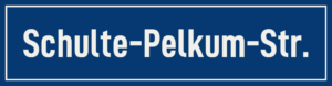 Straßenschild Schulte-Pelkum-Straße