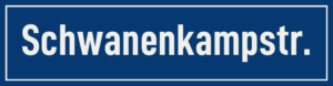 Straßenschild Schwanenkampstraße