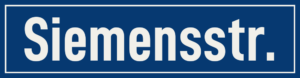 Straßenschild Siemensstraße