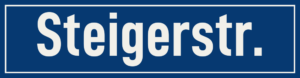 Straßenschild Steigerstraße
