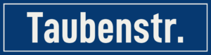Straßenschild Taubenstraße