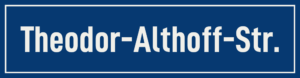 Straßenschild Theodor-Althoff-Straße