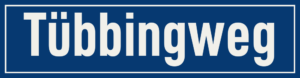 Straßenschild Tübbingweg