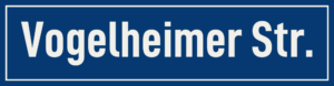 Straßenschild Vogelheimer Straße