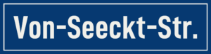 Straßenschild Von-Seeckt-Straße