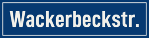 Straßenschild Wackerbeckstraße
