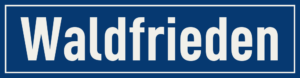 Straßenschild Waldfrieden
