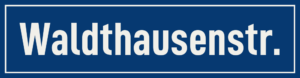 Straßenschild Waldthausenstraße