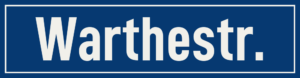 Straßenschild Warthestraße