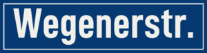 Straßenschild Wegenerstraße