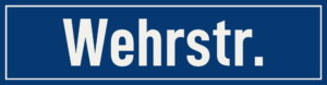 Straßenschild Wehrstraße