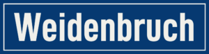 Straßenschild Weidenbruch