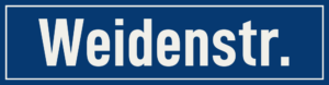 Straßenschild Weidenstraße