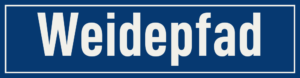 Straßenschild Weidepfad