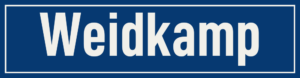 Straßenschild Weidkamp