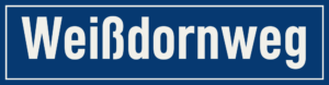 Straßenschild Weißdornweg