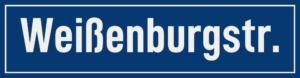 Straßenschild Weißenburgstraße
