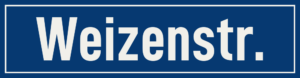 Straßenschild Weizenstraße